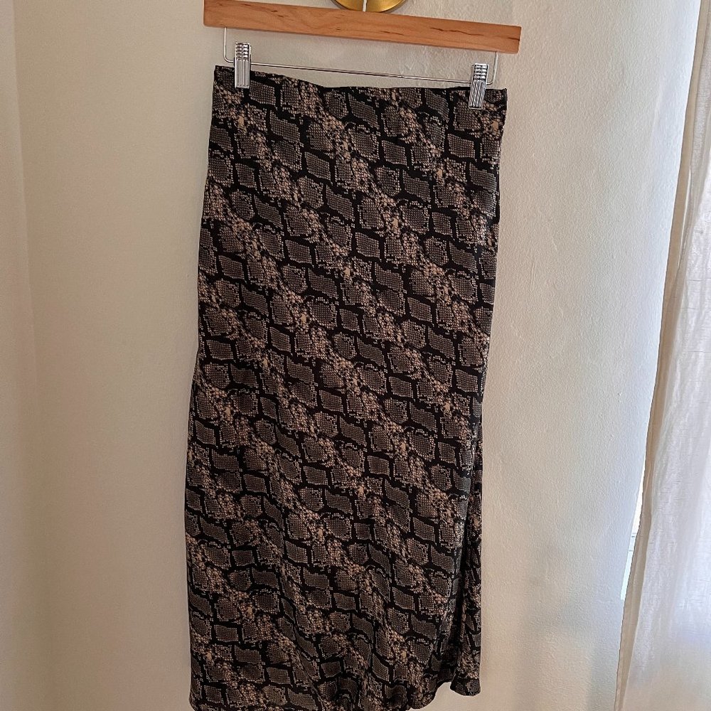 Snakeskin Midi Skirt